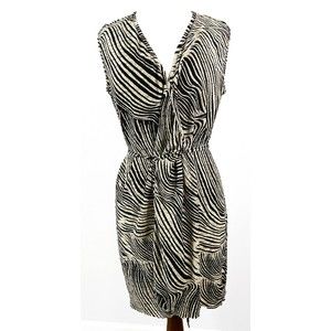 Pleat Pleat by Rafael Women's Striped Wrap Dress, Size M
